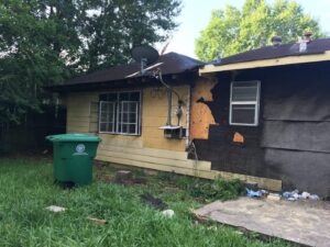 A damaged house in Houston.
